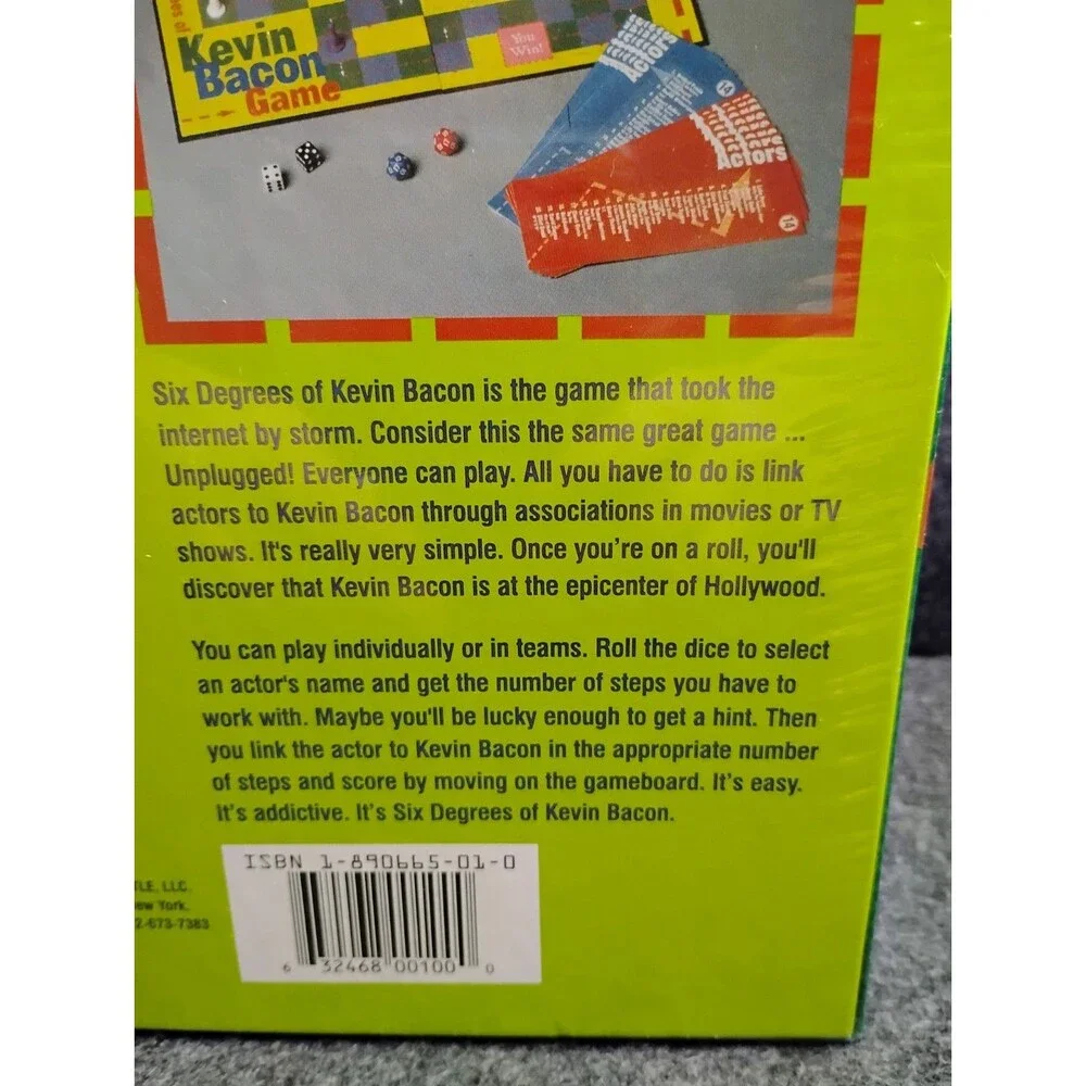 Vintage 1997 Six Degrees Of Kevin Bacon Board Game Brand New Sealed in Box